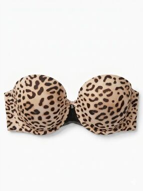 Victoria’s Secret Strapless Leopard Print Push-Up Bra - size 34D